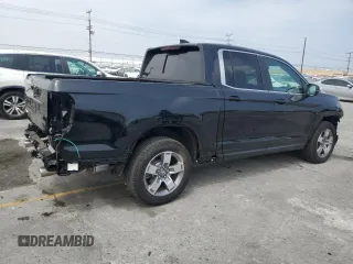 2025 Honda Ridgeline RTL with VIN 5FPYK3F52SB014785, listed as a Copart auction lot 59982875 with 2,341 mi miles and Salvage title. Bid and sale history available at DreamBid. Image 3.