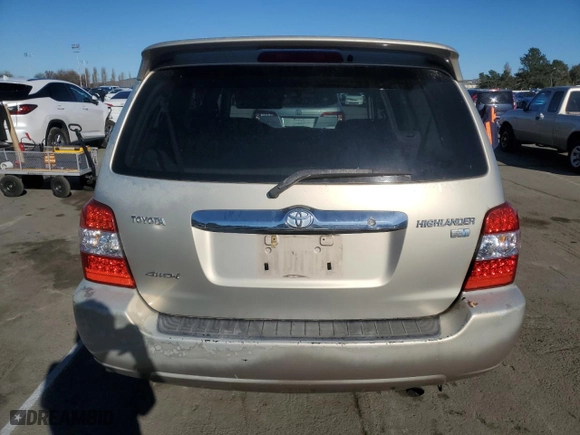 2006 Toyota Highlander Hybrid with VIN JTEEW21A560013855, listed as a Copart auction lot 88144905 with 154,983 mi miles and Salvage Title. Bid and sale history available at carsss.com. Image 6.