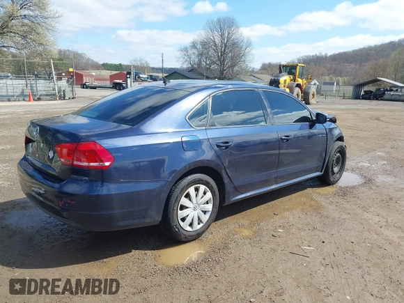2012 Volkswagen Passat S w/Appearance with VIN 1VWAP7A35CC071406, listed as a IAAI auction lot 41912227 with 235,820 mi miles. Bid and sale history available at carsss.com. Image 4.