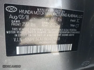 2019 Hyundai Sonata Sport with VIN 5NPE34AF0KH729418, listed as a IAAI auction lot 41799327 with 19,234 mi miles. Bid and sale history available at carsss.com. Image 9.