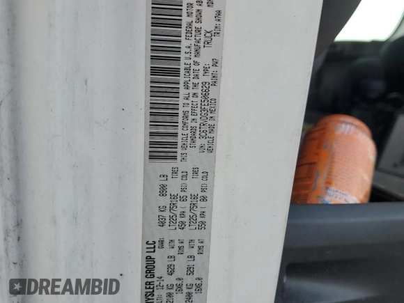2015 Ram ProMaster Cargo with VIN 3C6TRVDG3FE506629, listed as a Copart auction lot 79866574 with 83,191 mi miles and Salvage Title. Bid and sale history available at carsss.com. Image 13.