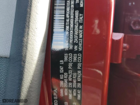 2018 Alfa Romeo Stelvio Ti with VIN ZASFAKBN0J7B94993, listed as a Copart auction lot 44959135 with 66,282 mi miles and Clean Title. Bid and sale history available at carsss.com. Image 13.