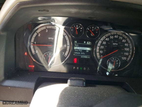 2011 Ram 1500 SLT with VIN 1D7RV1GP3BS673198, listed as a Copart auction lot 53534935 with 183,986 mi miles and Salvage Title. Bid and sale history available at carsss.com. Image 9.