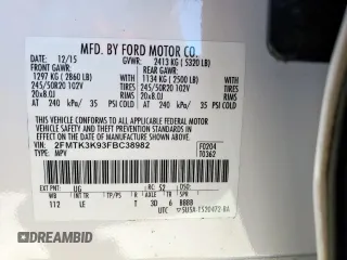 2015 Ford Edge Titanium z VIN 2FMTK3K93FBC38982, wystawiony jako Copart lot #50225465 z przebiegiem 126 110 mil mil oraz Czysty tytuł • Clean title. Historia ofert i sprzedaży dostępna na DreamBid. Obrazek 14.