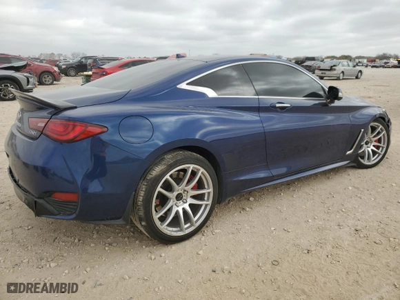 2017 Infiniti Q60 Red Sport 400 with VIN JN1FV7EK0HM610308, listed as a Copart auction lot 48309595 with 62,325 mi miles and Salvage Title. Bid and sale history available at carsss.com. Image 3.