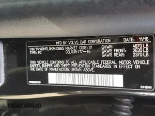 2017 Volvo S60 Dynamic with VIN YV140MTL8H2433865, listed as a Copart auction lot 54534305 with 143,416 mi miles and Salvage title. Bid and sale history available at DreamBid. Image 12.