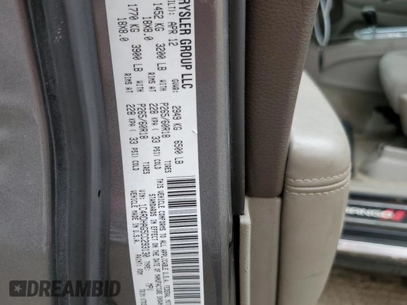 2012 Dodge Durango SXT z VIN 1C4RDHAG5CC293130, wystawiony jako Copart lot #47631165 z przebiegiem 224 059 mil mil oraz Szkoda całkowita • Salvage title. Historia ofert i sprzedaży dostępna na DreamBid. Obrazek 15.