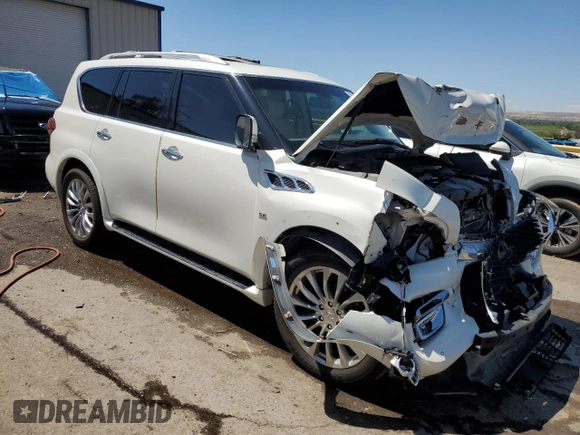 2016 Infiniti QX80 with VIN JN8AZ2NE6G9125444, listed as a Copart auction lot 68995944 with 75,093 mi miles and Salvage Title. Bid and sale history available at carsss.com. Image 4.