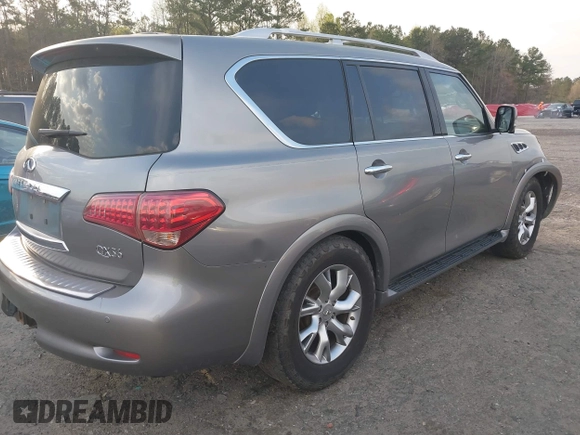 2011 Infiniti QX56 8-passenger with VIN JN8AZ2NC1B9301274, listed as a IAAI auction lot 41865441 with 221,759 mi miles. Bid and sale history available at carsss.com. Image 4.