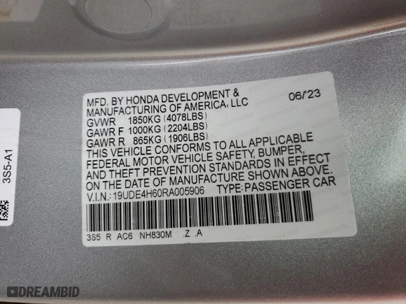 2024 Acura Integra w/A-Spec Technology Package with VIN 19UDE4H60RA005906, listed as a Copart auction lot 64553464 with 23,871 mi miles and Salvage Title. Bid and sale history available at carsss.com. Image 15.