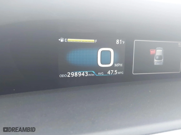 2016 Toyota Prius Four with VIN JTDKARFU2G3000756, listed as a IAAI auction lot 41880314 with 298,943 mi miles. Bid and sale history available at carsss.com. Image 15.
