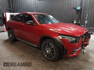 2020 Mercedes-Benz GLC with VIN WDC0J8EB5LF673593, listed as a IAAI auction lot 41183053 with 49,867 mi miles. Bid and sale history available at carsss.com. Image 1.