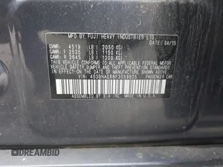 2015 Subaru Legacy Premium with VIN 4S3BNAE68F3059625, listed as a IAAI auction lot 42437287 with 125,400 mi miles and . Bid and sale history available at DreamBid. Image 9.