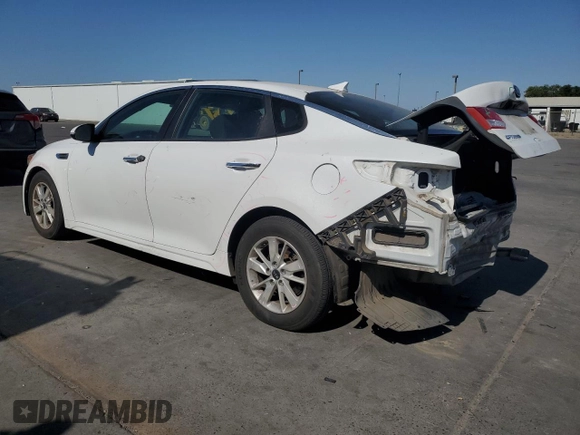 2018 Kia Optima S with VIN 5XXGT4L37JG199230, listed as a Copart auction lot 58444465 with 118,517 mi miles and Salvage title. Bid and sale history available at DreamBid. Image 2.