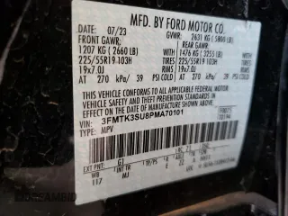 2023 Ford Mustang Mach-E Premium z VIN 3FMTK3SU8PMA70101, wystawiony jako Copart lot #58671775 z przebiegiem Nie podano mil oraz Czysty tytuł • Clean title. Historia ofert i sprzedaży dostępna na DreamBid. Obrazek 12.