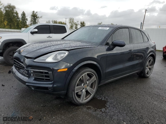 2023 Porsche Cayenne with VIN WP1AA2AY8PDA07877, listed as a Copart auction lot 77680334 with 22,398 mi miles and Salvage Title. Bid and sale history available at carsss.com. Image 1.