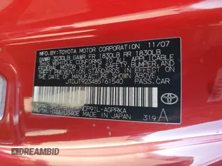 2008 Toyota Yaris with VIN JTDJT923485161540, listed as a Copart auction lot 46216795 with 223,270 mi miles and Salvage Title. Bid and sale history available at carsss.com. Image 14.