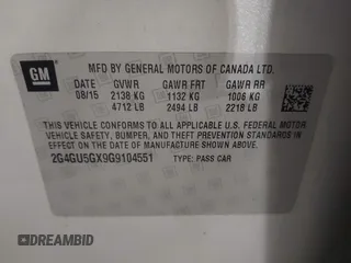 2016 Buick Regal GS with VIN 2G4GU5GX9G9104551, listed as a IAAI auction lot 41196186 with 119,118 mi miles. Bid and sale history available at carsss.com. Image 18.