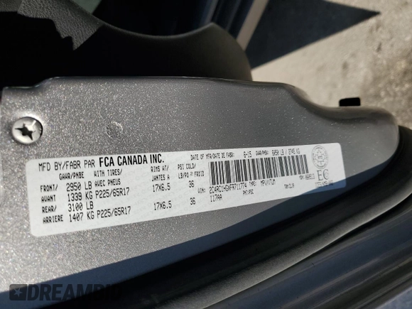 2015 Chrysler Town & Country S with VIN 2C4RC1HGXFR711774, listed as a Copart auction lot 44637975 with 137,602 mi miles and Salvage Title. Bid and sale history available at DreamBid. Image 13.