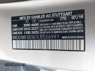 2020 Mercedes-Benz C 300 с VIN WDDWF8DB7LR526991, выставлен на аукционе IAAI как лот 40438514 с пробегом 49 781 миль миль и . История ставок и продаж доступна на DreamBid. Изображение 9.