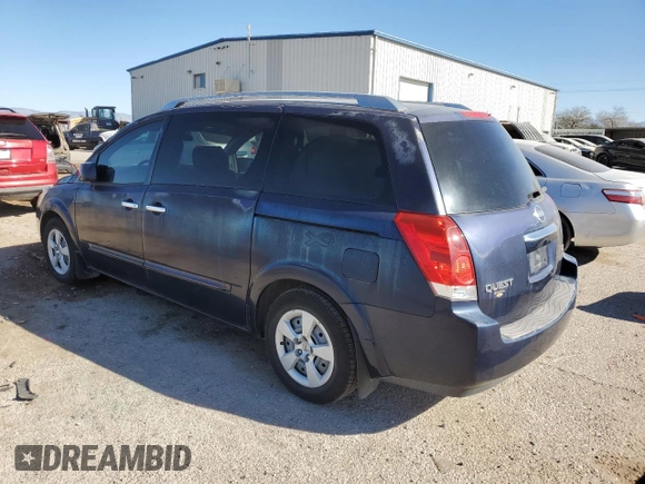 2009 Nissan Quest S with VIN 5N1BV28U69N104646, listed as a Copart auction lot 88790275 with 117,640 mi miles and Clean Title. Bid and sale history available at carsss.com. Image 2.