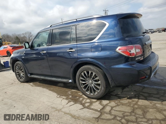 2020 Nissan Armada Platinum z VIN JN8AY2NF4L9360852, wystawiony jako Copart lot #49326305 z przebiegiem 67 569 mil mil oraz Szkoda całkowita • Salvage title. Historia ofert i sprzedaży dostępna na DreamBid. Obrazek 2.