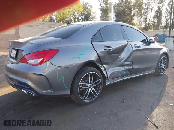2018 Mercedes-Benz CLA 250 with VIN WDDSJ4EB0JN695467, listed as a IAAI auction lot 42024593 with 59,622 mi miles and . Bid and sale history available at DreamBid. Image 6.