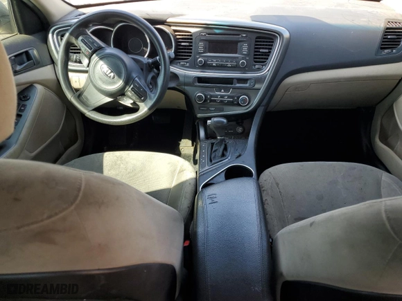 2014 Kia Optima LX with VIN KNAGM4A74E5476751, listed as a Copart auction lot 49802185 with 0 mi miles and Clean Title. Bid and sale history available at carsss.com. Image 8.