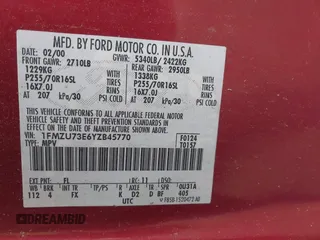 2000 Ford Explorer XLT with VIN 1FMZU73E6YZB45770, listed as a IAAI auction lot 41658999 with 227,802 mi miles and . Bid and sale history available at DreamBid. Image 9.