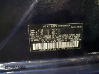 2021 Subaru Impreza with VIN 4S3GKAB61M3606699, listed as a Copart auction lot 82327984 with 118,499 mi miles and Salvage Title. Bid and sale history available at carsss.com. Image 13.