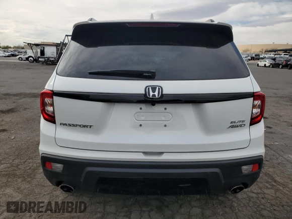 2021 Honda Passport Elite with VIN 5FNYF8H02MB039538, listed as a Copart auction lot 50265265 with 16,737 mi miles and Salvage Title. Bid and sale history available at carsss.com. Image 6.