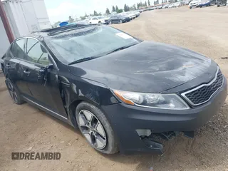 2012 Kia Optima Hybrid with VIN KNAGM4AD2C5014823, listed as a IAAI auction lot 42063169 with 125,235 mi miles. Bid and sale history available at carsss.com. Image 1.