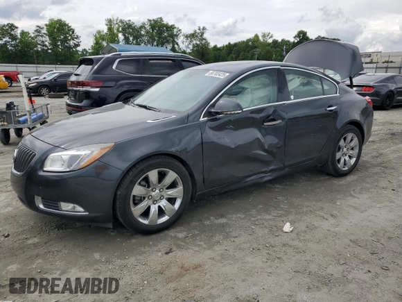 2013 Buick Regal Turbo Premium 2 with VIN 2G4GT5GV8D9166164, listed as a Copart auction lot 58703425 with 77,657 mi miles and Salvage title. Bid and sale history available at DreamBid. Image 1.