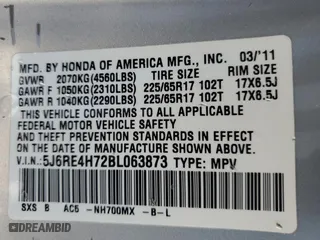 2011 Honda CR-V EX-L with VIN 5J6RE4H72BL063873, listed as a Copart auction lot 53256715 with 172,302 mi miles and Salvage Title. Bid and sale history available at carsss.com. Image 16.