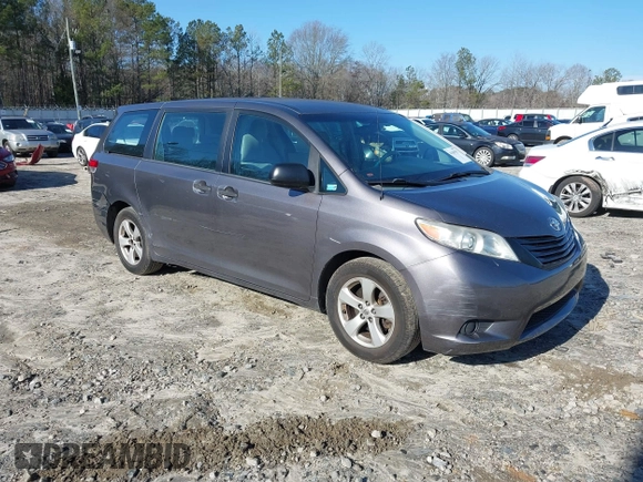 2014 Toyota Sienna L with VIN 5TDZK3DC3ES506658, listed as a IAAI auction lot 41469391 with 169,848 mi miles. Bid and sale history available at carsss.com. Image 1.