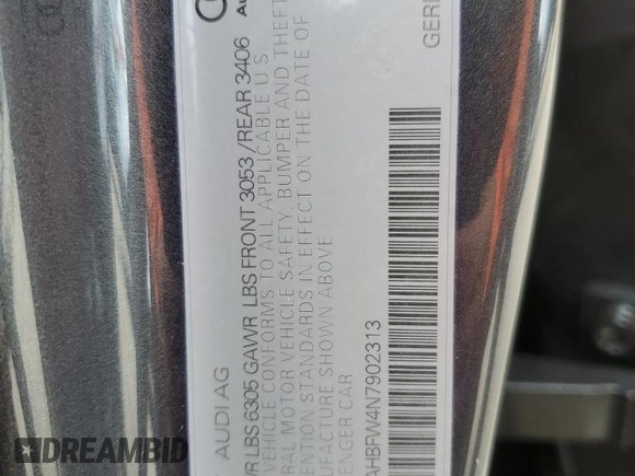 2022 Audi RS e-tron GT z VIN WAUAHBFW4N7902313, wystawiony jako Copart lot #55282983 z przebiegiem 125 mil mil oraz . Historia ofert i sprzedaży dostępna na DreamBid. Obrazek 12.