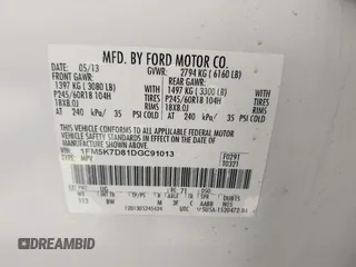 2013 Ford Explorer XLT z VIN 1FM5K7D81DGC91013, wystawiony jako IAAI lot #42289477 z przebiegiem 145 128 mil mil oraz . Historia ofert i sprzedaży dostępna na DreamBid. Obrazek 9.
