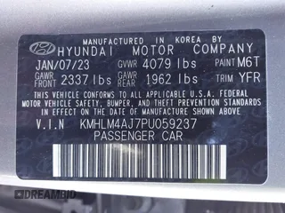 2023 Hyundai Elantra Blue z VIN KMHLM4AJ7PU059237, wystawiony jako IAAI lot #41394314 z przebiegiem 34 248 mil mil oraz . Historia ofert i sprzedaży dostępna na DreamBid. Obrazek 9.