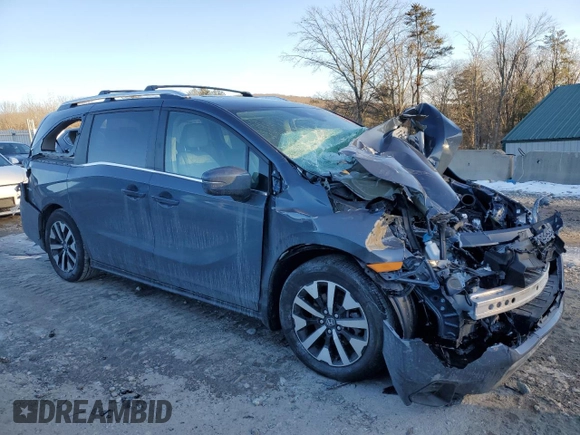 2025 Honda Odyssey EX-L with VIN 5FNRL6H69SB002182, listed as a Copart auction lot 44085465 with Not Provided miles and Salvage Title. Bid and sale history available at carsss.com. Image 4.