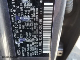 2019 Hyundai Tucson SEL with VIN KM8J3CAL2KU002796, listed as a Copart auction lot 45335445 with 71,038 mi miles and Salvage Title. Bid and sale history available at carsss.com. Image 13.
