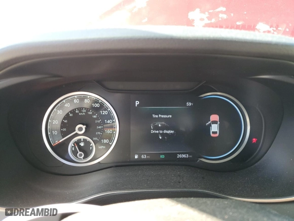 2023 Genesis G70 2.0T with VIN KMTG34TA1PU123716, listed as a Copart auction lot 44340295 with 26,963 mi miles and Salvage Title. Bid and sale history available at carsss.com. Image 9.