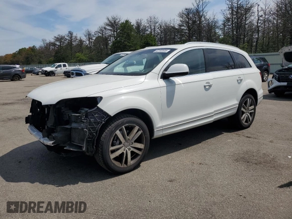 2014 Audi Q7 Premium Plus с VIN WA1LGAFE6ED000953, выставлен на аукционе Copart как лот 62193535 с пробегом 111 301 миль миль и Списание • Salvage title. История ставок и продаж доступна на DreamBid. Изображение 1.
