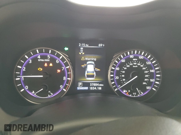 2021 Infiniti Q50 Signature Edition with VIN JN1EV7CR5MM752479, listed as a Copart auction lot 59332895 with 37,884 mi miles and Salvage title. Bid and sale history available at DreamBid. Image 9.