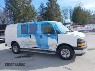 2023 GMC Savana Cargo Van with VIN 1GTW7AFPXP1182925, listed as a IAAI auction lot 41270635 with 7,446 mi miles. Bid and sale history available at carsss.com. Image 13.
