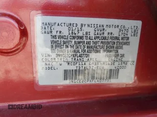 2015 Nissan Note S with VIN 3N1CE2CPXFL407731, listed as a Copart auction lot 55951245 with 133,284 mi miles and Salvage title. Bid and sale history available at DreamBid. Image 12.