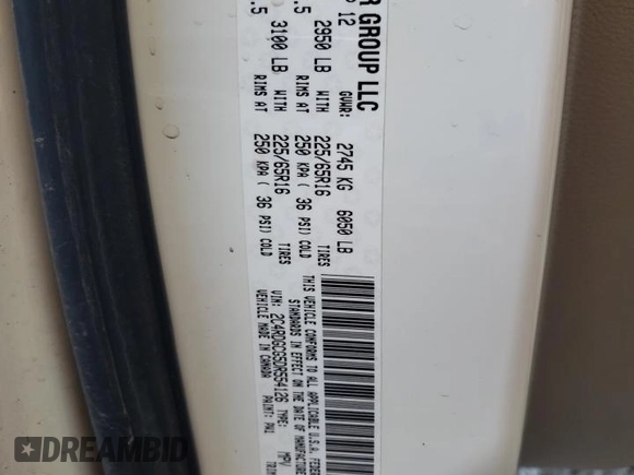 2013 Dodge Grand Caravan SXT with VIN 2C4RDGCG5DR554126, listed as a Copart auction lot 52160805 with 201,161 mi miles and Salvage Title. Bid and sale history available at DreamBid. Image 13.