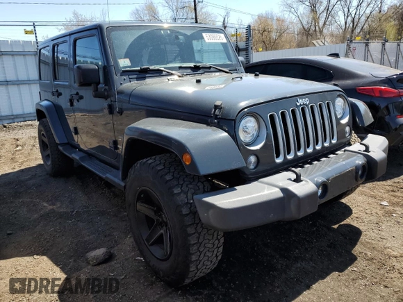 2017 Jeep Wrangler Unlimited Sahara with VIN 1C4BJWEG7HL552748, listed as a Copart auction lot 53086525 with 85,054 mi miles and Salvage title. Bid and sale history available at DreamBid. Image 4.
