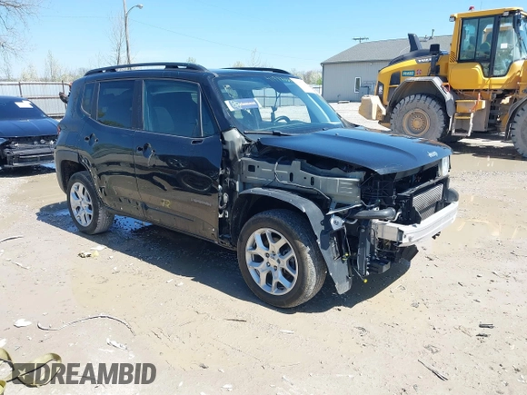 2018 Jeep Renegade Latitude with VIN ZACCJBBB8JPG82416, listed as a IAAI auction lot 41977023 with 75,092 mi miles and . Bid and sale history available at carsss.com. Image 1.