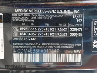 2023 Mercedes-Benz EQS 580 z VIN 4JGDM4EB8PA010847, wystawiony jako Copart lot #49866615 z przebiegiem 20 042 mil mil oraz Szkoda całkowita • Salvage title. Historia ofert i sprzedaży dostępna na DreamBid. Obrazek 12.