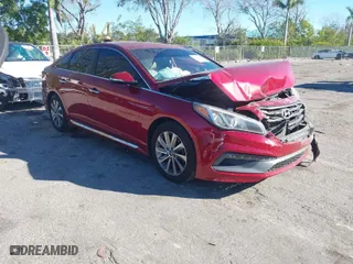 2015 Hyundai Sonata 2.4L Sport with VIN 5NPE34AF4FH074928, listed as a IAAI auction lot 41300568 with 95,715 mi miles. Bid and sale history available at carsss.com. Image 1.
